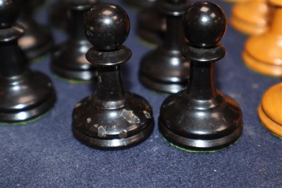 A Staunton chess set, marked Jacques - London